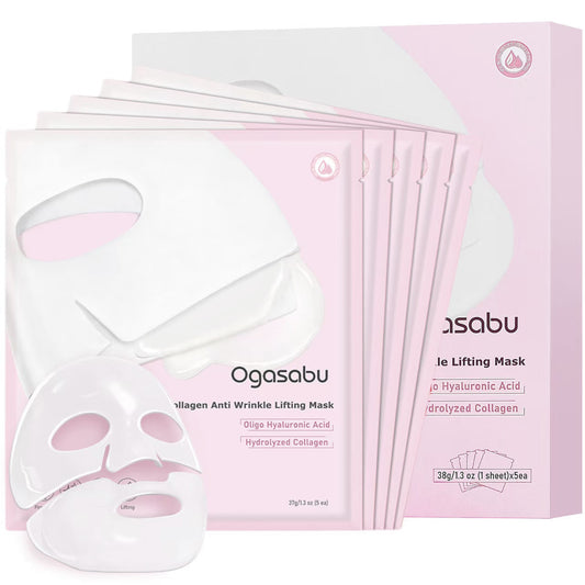 【OGASABU】 Mascarilla reafirmante antiarrugas Deep Bio Collagen (5 unidades) | LA MASCARILLA DE COLÁGENO NOCTURNA ORIGINAL