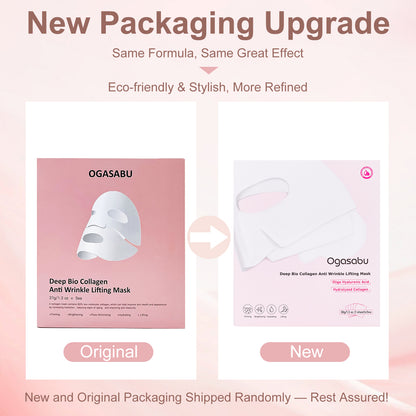 【OGASABU】 Deep Bio Collagen Anti Wrinkle Lifting Mask 5pcs | THE ORIGINAL OVERNIGHT COLLAGEN MASK