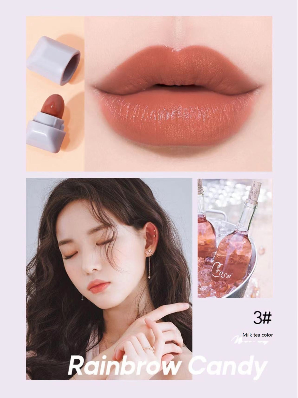 B3 Pink  Rainbow Candy Lipstick