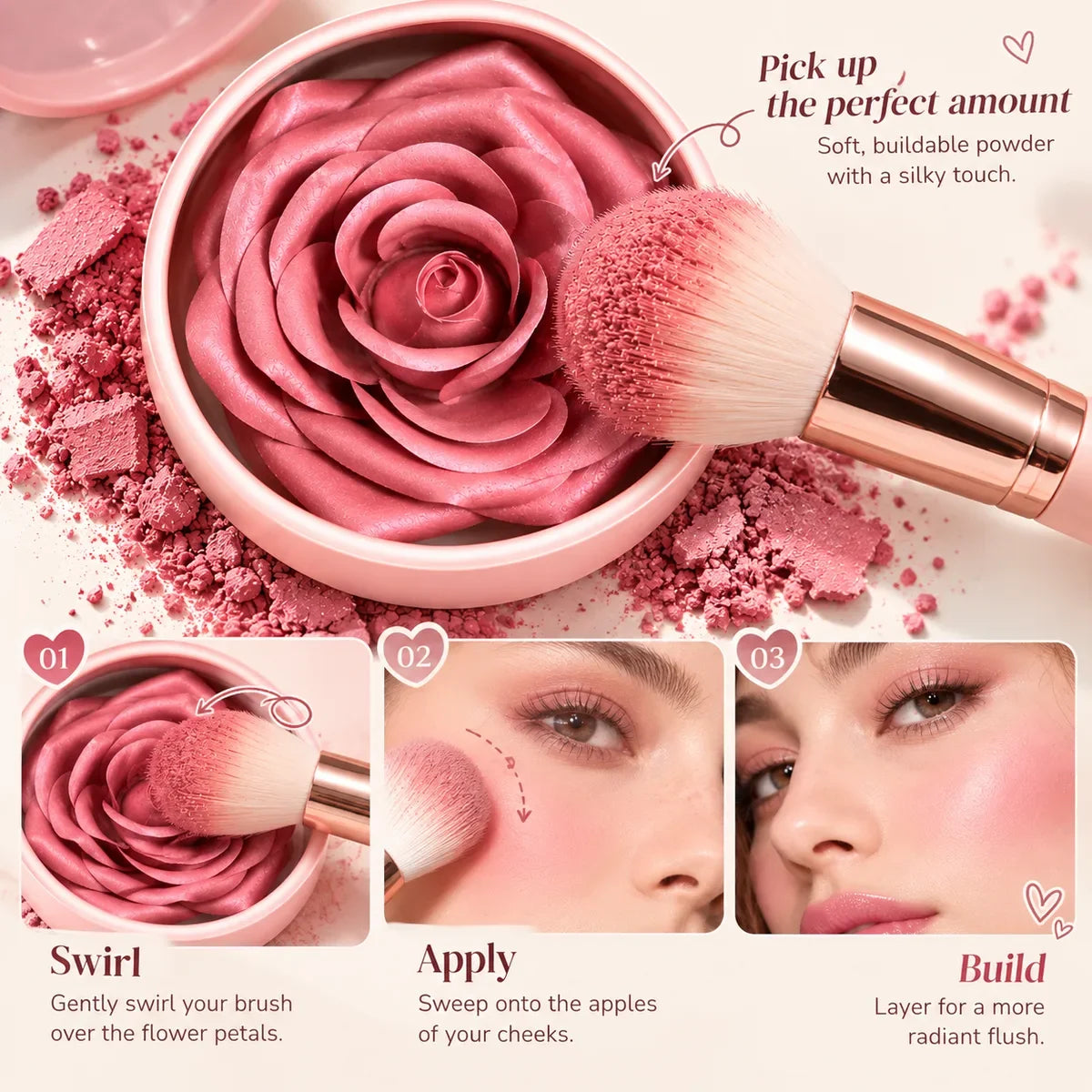 3D Rose Petal Blush