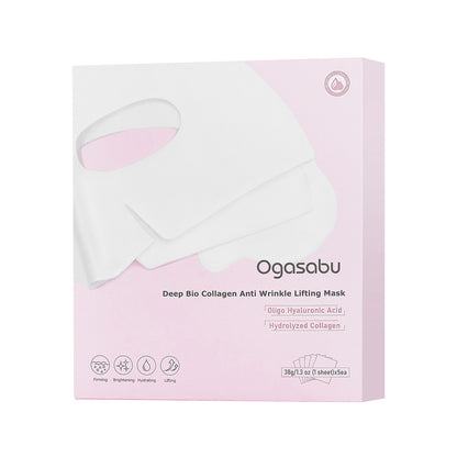 【OGASABU】 Deep Bio Collagen Anti Wrinkle Lifting Mask 5pcs | THE ORIGINAL OVERNIGHT COLLAGEN MASK
