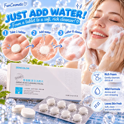 Facial Cleansing Tablets – Water-Activated Amino Acid Face Wash