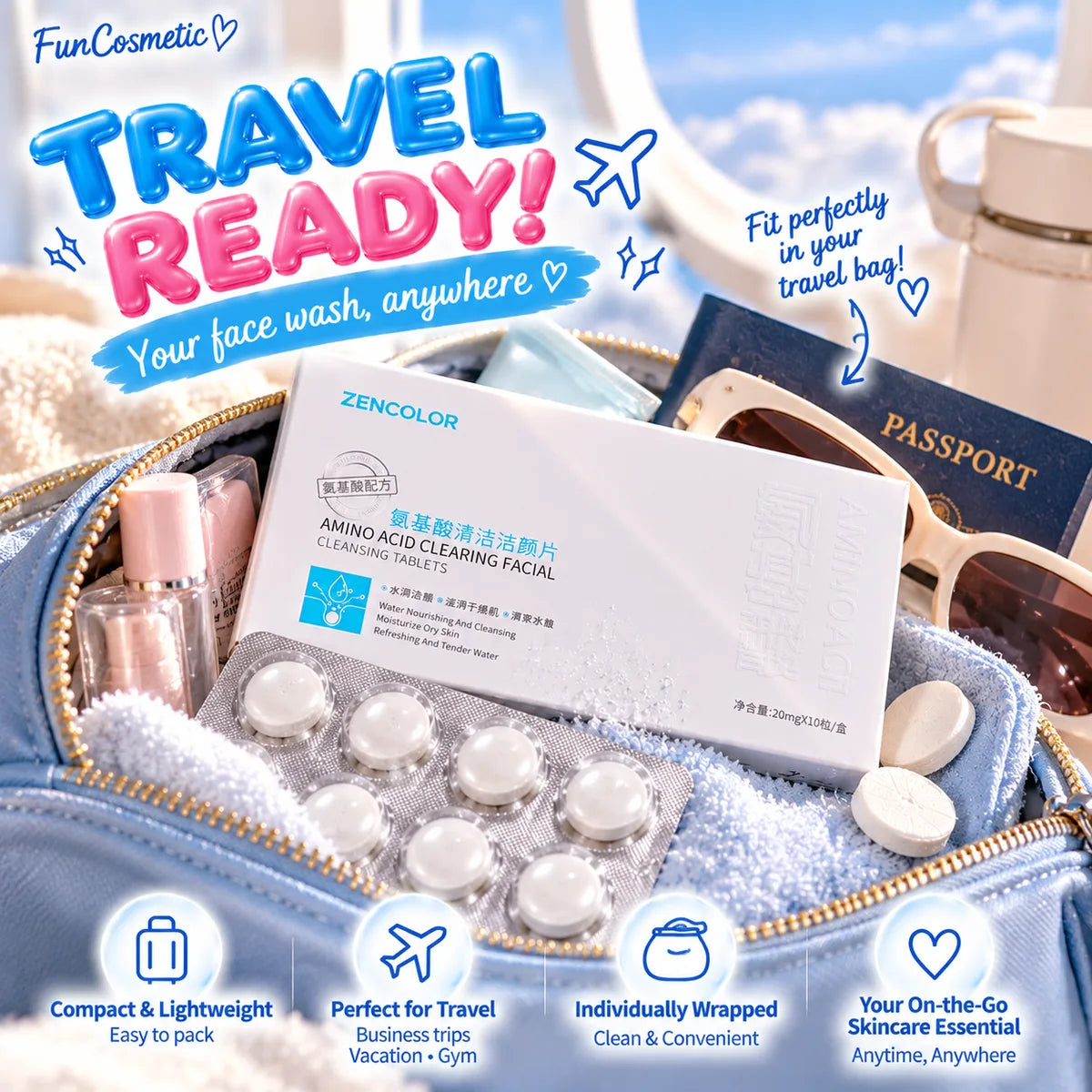 Facial Cleansing Tablets – Water-Activated Amino Acid Face Wash