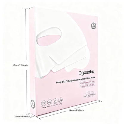 【OGASABU】 Deep Bio Collagen Anti Wrinkle Lifting Mask 5pcs | THE ORIGINAL OVERNIGHT COLLAGEN MASK