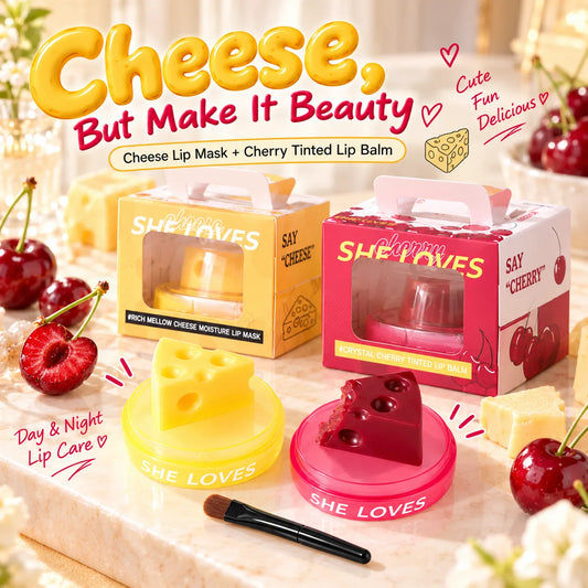 Cheese-Shaped Lip Mask & Tinted Lip Balm