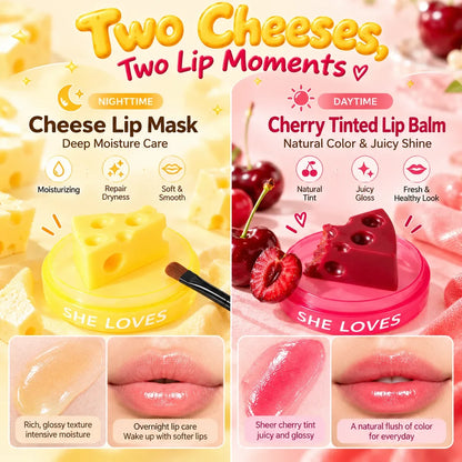Cheese-Shaped Lip Mask & Tinted Lip Balm
