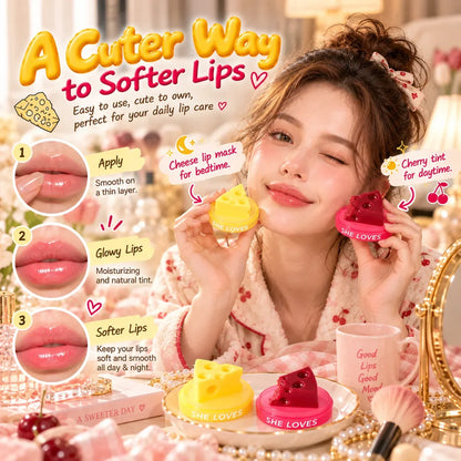 Cheese-Shaped Lip Mask & Tinted Lip Balm