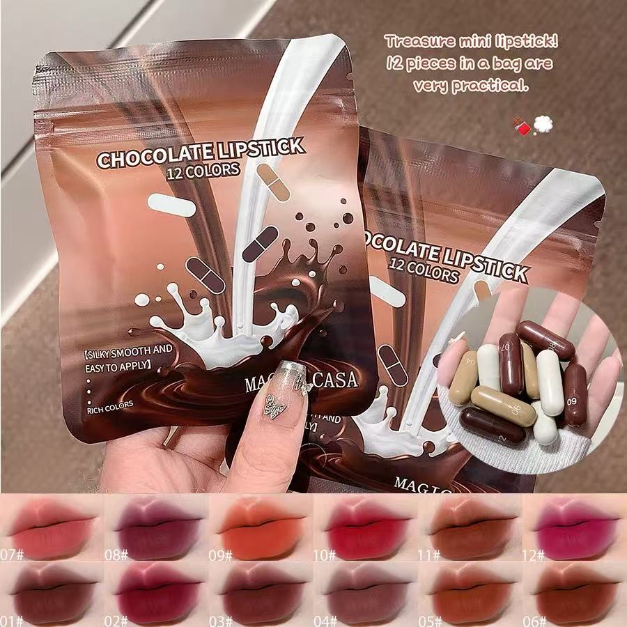 Chocolate Crush Silky Smooth 12-Color Mini Lipstick Set