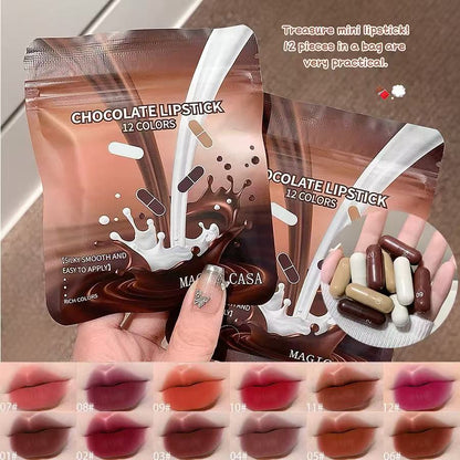 Chocolate Crush Silky Smooth 12-Color Mini Lipstick Set