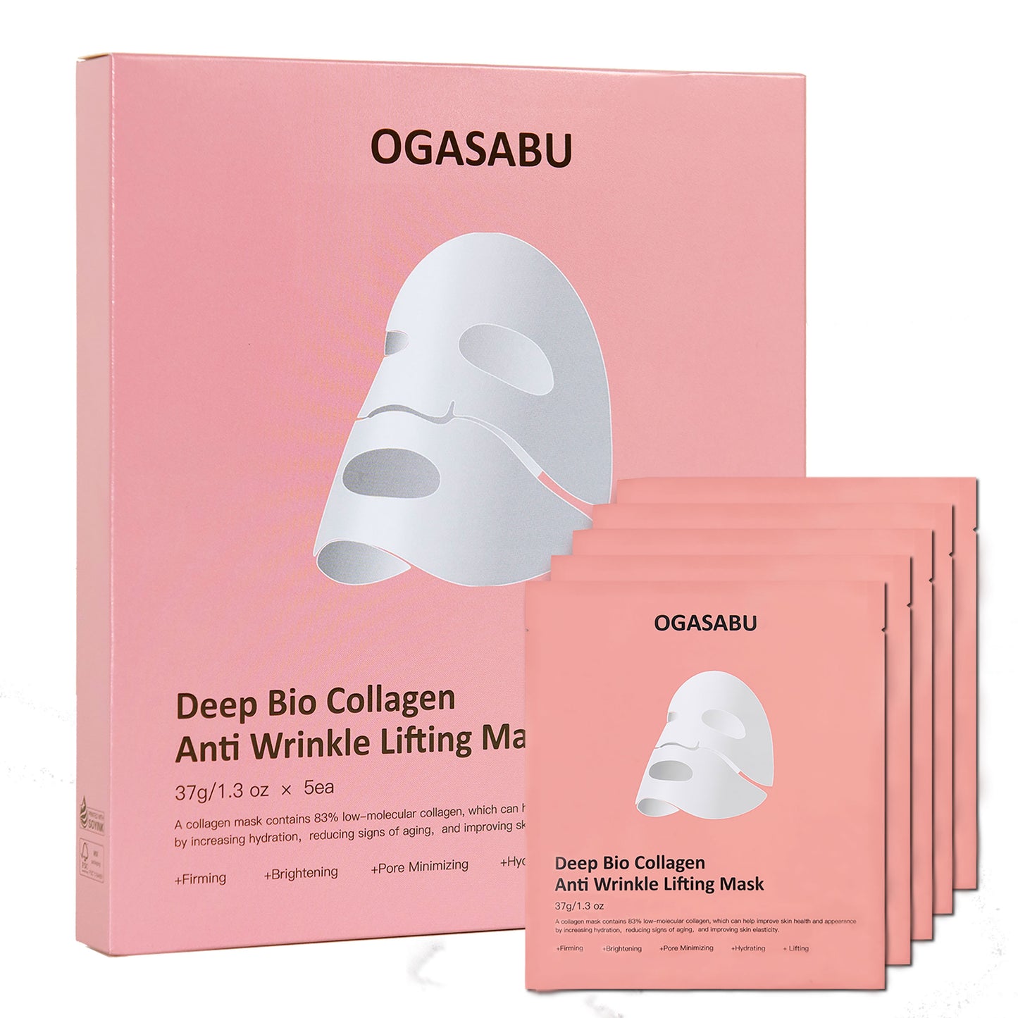 OGASABU Deep Bio Collagen Anti Wrinkle Lifting Mask 5pcs | THE ORIGINAL OVERNIGHT COLLAGEN MASK