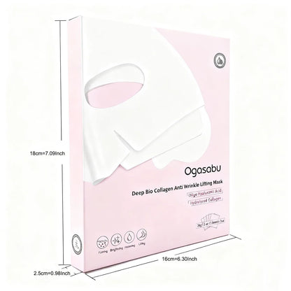 【OGASABU】 Mascarilla reafirmante antiarrugas Deep Bio Collagen (5 unidades) | LA MASCARILLA DE COLÁGENO NOCTURNA ORIGINAL