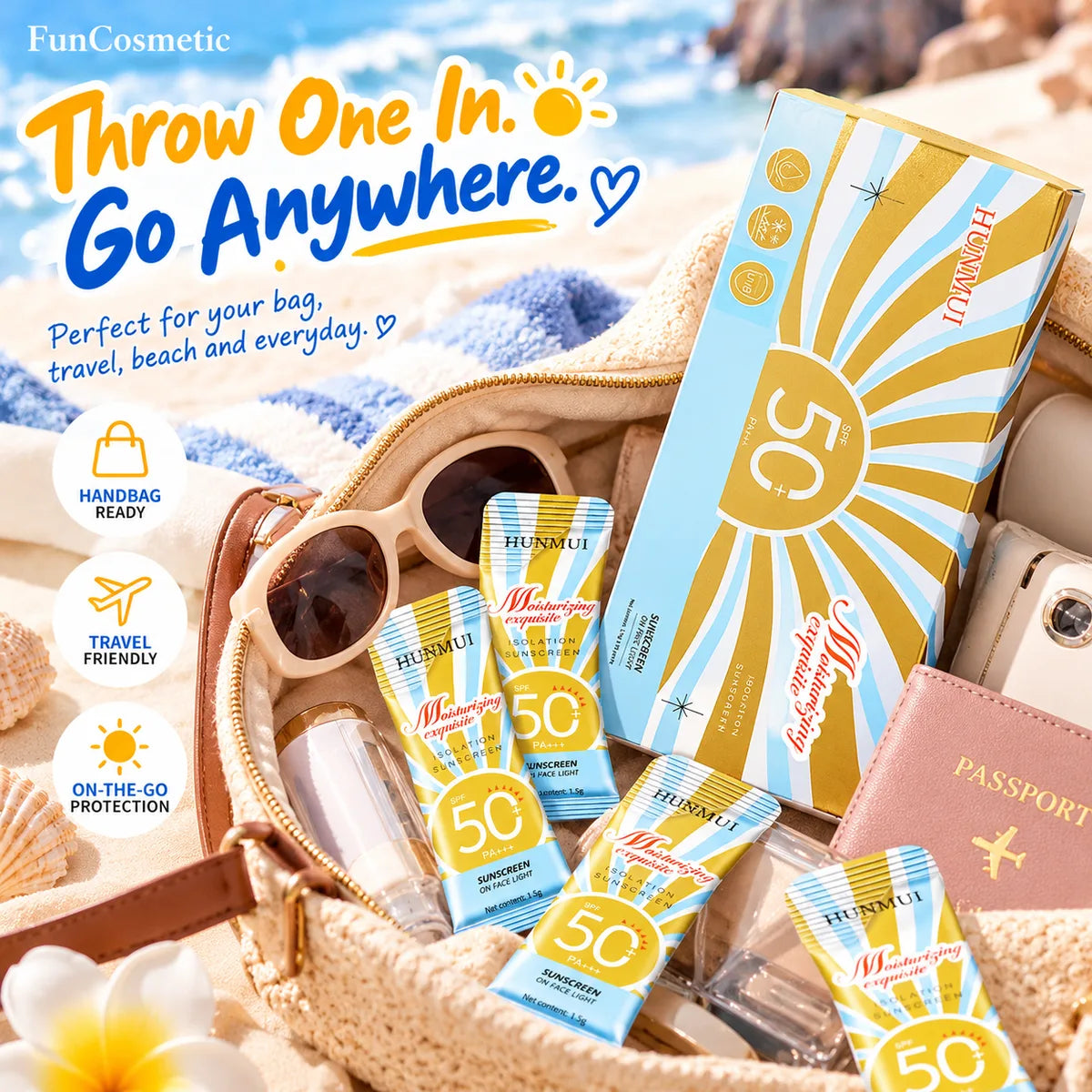 On-the-Go SPF 50+ Sunscreen Packets – 30 Pack